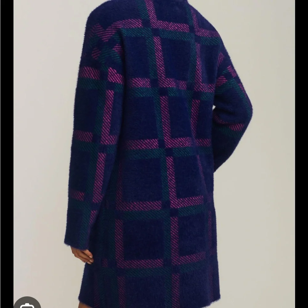 NVLT Eyelash Knit Plaid Coat - Picture 2 of 3